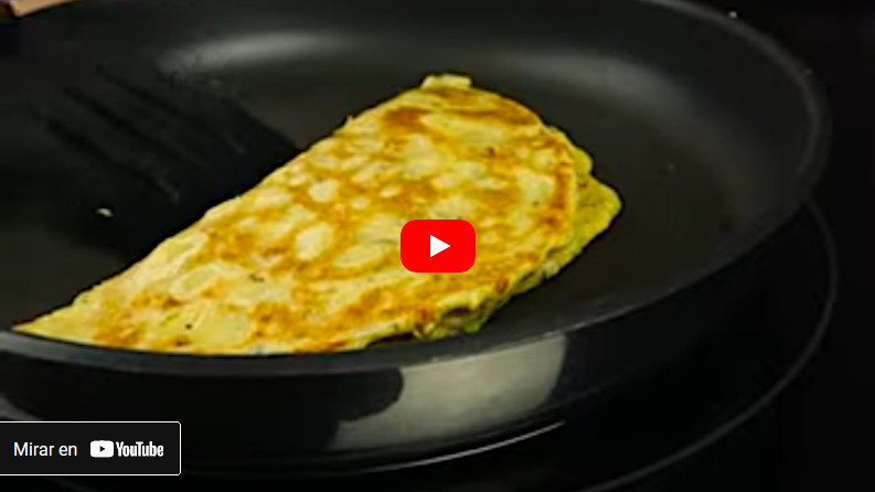 Video de omelette de huevo vegano